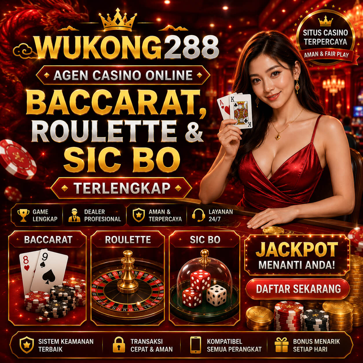 WUKONG288 | Agen Casino Online Baccarat, Roulette & Sic Bo Terlengkap by Hey siriusly