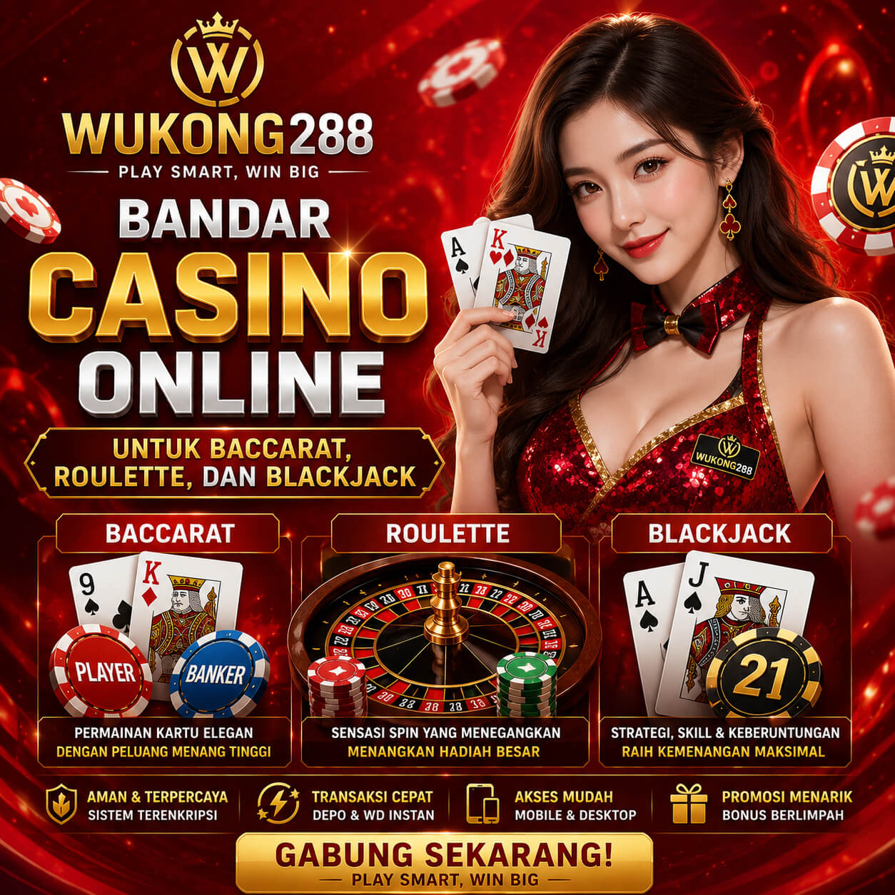 WUKONG288 – Bandar Casino Online untuk Baccarat, Roulette, dan Blackjack by Hey siriusly
