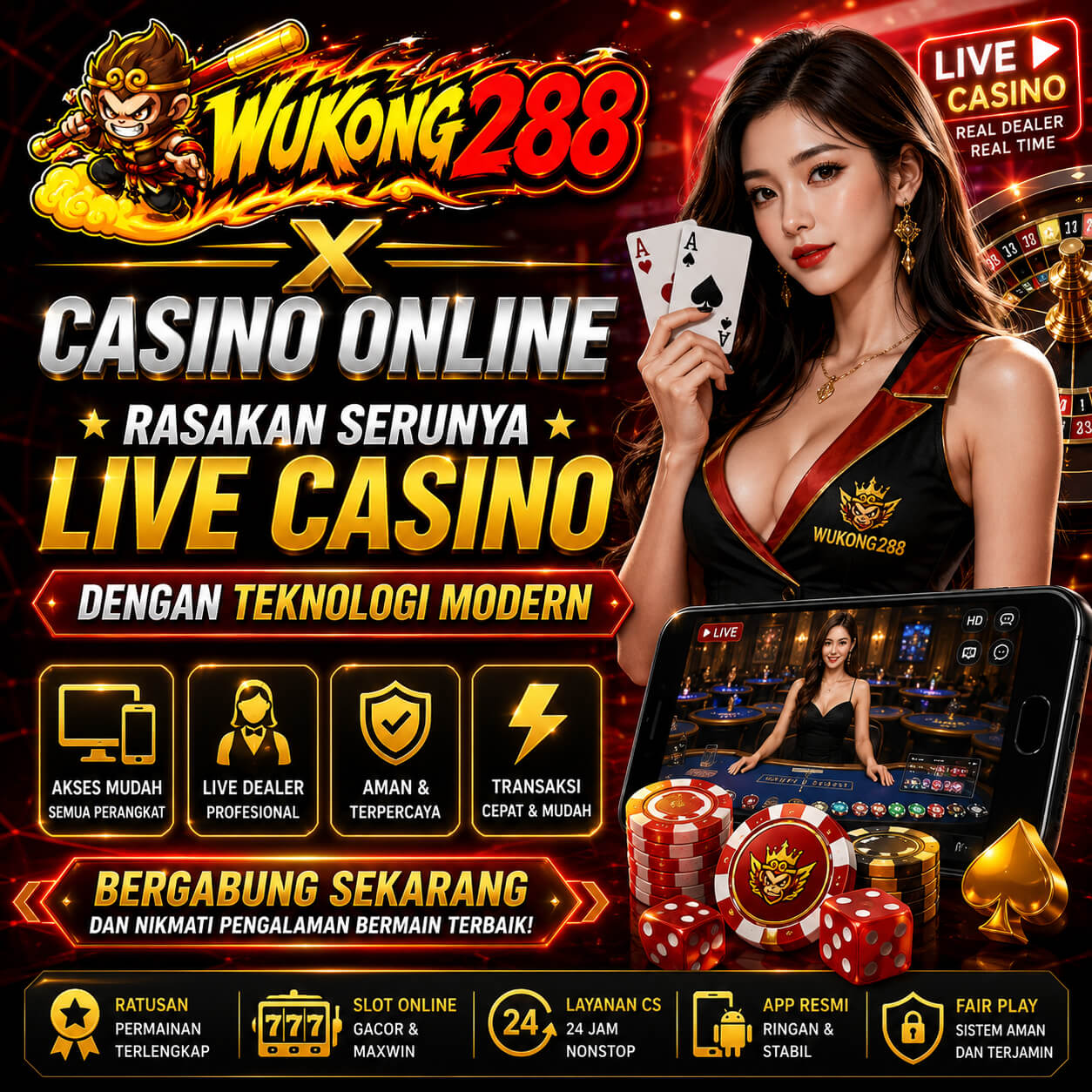 WUKONG288 X CASINO ONLINE – Rasakan Serunya Live Casino dengan Teknologi Modern